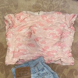 Vintage pink floral t shirt